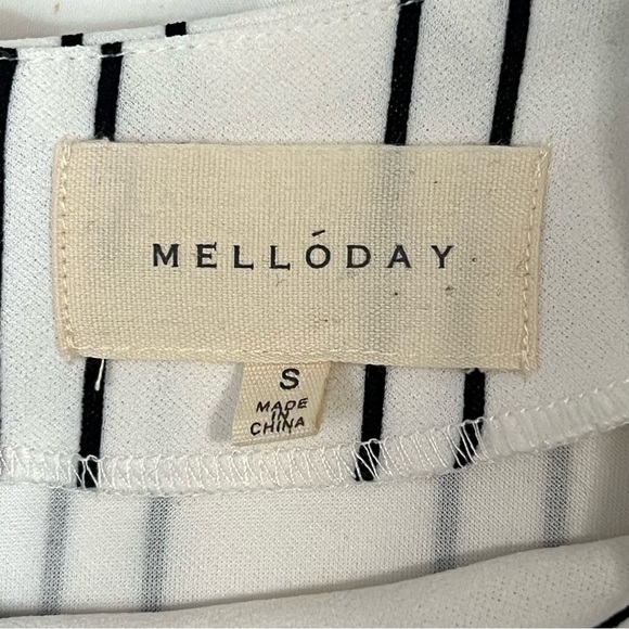 Melloday Striped Short Sleeve Top - Black and White - Picture 3 of 5